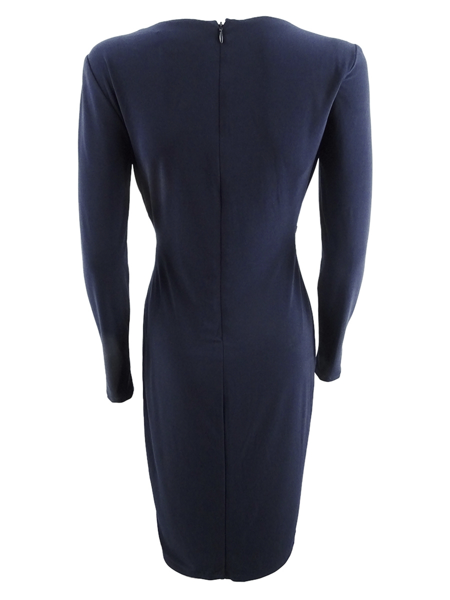 Lauren Ralph Lauren Womens Jodi Navy Sequined Sheath Dress
